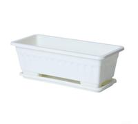 Compact Window Sill Plant Pot 17.8cm Width Space Saving(white) | Auto-collects excess water, keeps surfaces clean, for ideal for herbs and vegetables, low maintenance design