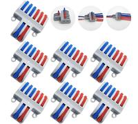 Compact Wire Connectors, CESFONJER SPL-62 7 pcs Lever Nut Assortment Conductor, Quick Wiring Connector, for Electrical Wires Solid Stranded Flexible (2 in 6 Out)