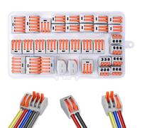 Compact Wire Connectors, Preciva 33pcs Push Fit Electrical Blocks, Splicing Lever Nut Assortment Terminal Block kit with 18pcs Clamp 3-Port, 10pcs for 2-Port, 5pcs for 5-Port