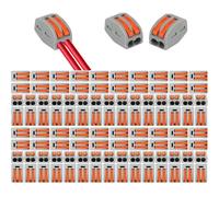 Compact Wire Connectors, YUSHIHU Electrical Connector Blocks,100Pcs Clamp 2-Port