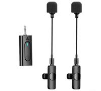Compact Wireless Lavalier Microphone with 30m Range, Perfect for Cameras and Smartphones, Digital Audio (Two Microphone)