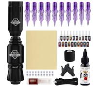 Compact Wireless Tattoo Pen Kit - Rotary Cartridge Machine with 10000RPM Motor, 5 Level Voltage Control and USB-C Charging for Tattoo Setup,Black