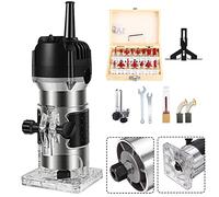 Compact Wood Routers, Palm Trimmer Router Tool, Electric Handheld Edge Trimmer, Woodworking Joiner Tool, Slotting Trimming Carving Tool 1000W 32000R/MIN Wood Router Milling Engraving Machine,D (C)