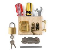 Compact Wooden Activity Panel with Screws and Latches for Seniors Adults
