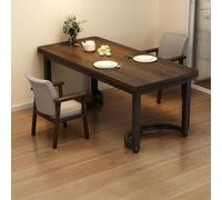 Compact Wooden Dining Table Set with 2 Chairs 2Seater Rectangular Kitchen Table with Steel Frame & Adjustable Feet Perfect for Small Spaces Breakfast Nook & Apartments