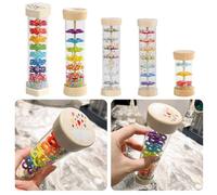 Compact Wooden Rain Stick - Portable Sensory Toy for Relaxation with Colorful Beads,Sensory Development Toys,Rain Maker Toy for Home, Office, and On-The-Go