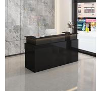 Compact Wooden Reception Counter for Checkout & Office Stylish Front Desk Table for Small Spaces Perfect for Retail Salons and Reception Areas - Enhance Your Customer Experience