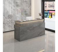 Compact Wooden Reception Desk for Checkout & Retail, Ideal Front Desk Counter for Offices, Salons & Small Spaces, Stylish Computer Table for Efficient Service