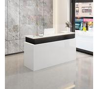 Compact Wooden Reception Desk - Versatile Checkout Counter for Retail, Offices, and Salons - Ideal for Small Spaces - Front Desk with Counter for Efficient Customer Service