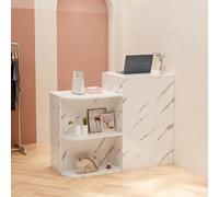 Compact Wooden Retail Reception Desk with Storage Small Customer Service Counter for Office or Shop 120×45×95cm - Stylish & Functional Workstation