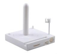 Compact Yarn Organizer Box with Yarn Antenna, Pull Out Drawer for Storing Needles, Magnetic Side Panel for Metal Tools like Scissors, and Crochet Hook Storage Holes