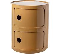 Compact Yellow Bathroom Cabinet - 13" Round Nightstand with Storage Drawers Versatile Side Table for Bedroom Living Room & Bathroom Unique Plastic End Table Stylish Storage Solution