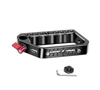 Compactly Aluminum DSLR Camera Cage Featuring Double Cold Shoe Mounts Ergonomic Handle Design 15mm Rails Rod Clamp Rings Handle Cage