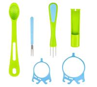 Compactly Pickle Fork Spoon and Jar Hanger Set Food Grade Stainless Steel and ABS Build AntiCorrosion Coating Multifunction Fruit Spoon Fork and Jar Clip Set for Glass Containers Ergonomic Handle