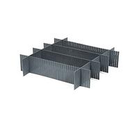 Compactor 3 Sets of 6 Customisable Drawer Dividers, Drawer Organiser for Bedroom, Wardrobe or Kitchen, Cut to Size Storage for Underwear, Makeup, Jewellery, Clothes and Utensils, Polypropylene, Grey