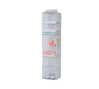 Compactor 6 Compartment Hanging Organiser for Shoes and Clothing, Polypropylene, White/Grey, Anton Range, 30 x 30 x H128 cm, RAN7509
