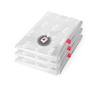 Compactor Aspispace Set of 3 Medium Vacuum Compression Bags, 55X90 cm, Transparent Recyclable Pe, Ultra-Efficient Valve, Reusable up to 100 Times