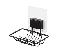 Compactor Bestlock Magic Bath Black Soap Holder - Wall-Mounted, Auto Adhesive, Black Plated Steel Wire