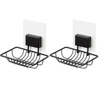 Compactor Bestlock Magic Bath Black Soap Holder - Wall-Mounted, Auto Adhesive, Black Plated Steel Wire (Pack of 2)