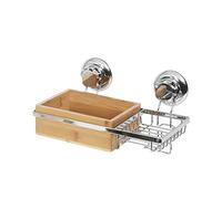 Compactor Bestlock Spa Rack With Soap Holder - Natural Bamboo and Chromium Steel - Easy Installation