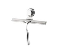 Compactor Bestlock Wall Mounted Shower Squeegee with Holder, Suction Cup Mounting, Supports up to 3 kg, Chrome, 25.4 x 5.5 x H.23.5 cm, RAN5317 Silver