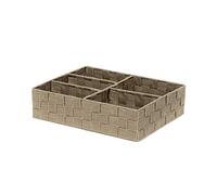 Compactor Tex Cesto 5 Scomparti, 32 X 25 X 8 cm, Brown, RAYON BELT, Taupe, 5 Compartment
