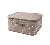 Compactor Clothes Storage Bag with Zip, Foldable Cupboard and Wardrobe Storage Organiser, Large Dustproof and Waterproof Underbed Storage and Clothes Storage Organiser, Rivoli Range, Brown/White