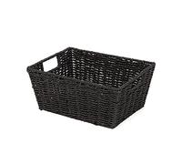 Compactor Cosmos Etna Basket - Stylish Black Woven Paper and Metal Frame Organizer - Medium Size (31X24X14 cm)
