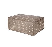 Compactor Clothes and Duvet Storage Bag with Zip, Foldable Organiser for Wardrobes and Cupboards, Dustproof and Waterproof Clothes Storage, Rivoli Range, Brown/White