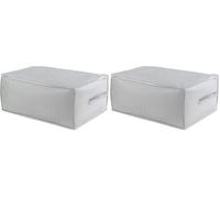 Compactor Duvet Storage Bag with Zip, 50 x 70 x 30 cm, Polypropylene, Boston Range, Grey/White, RAN10164 (Pack of 2)
