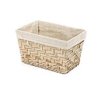 Compactor - Fiesta Basket, Handmade Natural Rush With Removable Cotton Liner, 28.5X18.5X16.5 cm, Natural Color