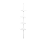 Compactor Gina Extendable Shower Corner Rack XL, 19.5X19.5X260(H) cm, White - Adjustable, No-Drill Installation
