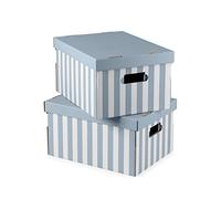 Compactor Storage Box, Blue/White, 40 x 31 x 21cm