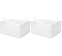 Compactor Milky Large Duvet Storage Bag, 70X50X30 cm, White, Peva top and Handles, RAN2979 (Pack of 2)