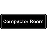 Compactor Room Sign For House (With Strong Adhesive Tape), Premium Durable For Home & Office,Metal Tin Signs For Front Door/Wall/Window, Clear And Easy To Read 4×16 Inch