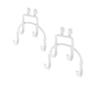 Compactor Set of 2 Belt Holders, XTEND Range, Mounting on Extension Rail RAN8829, Epoxy Lacquered Metal, White, Size: 7.5 x 4.5 x H.7.3 cm, RAN8834