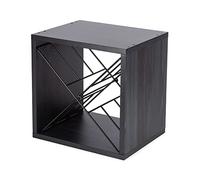 Compactor Set of 2 Macon Wine Rack Cabinets, Freestanding Wine Storage Cubes for 24 Bottles, Wood and Steel, 36.5 x 29 x 36.3/36.5 cm, Black, RAN10755