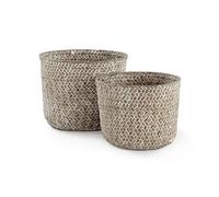 Compactor Set of 2 Mika Storage Baskets, Hand-Woven Natural Seagrass, Beige, RAN6534