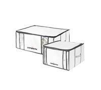 Compactor Set of 2 Space Saving Vacuum Storage Boxes, For Wardrobes, Bedrooms and Lofts, Clothes Organiser, Pillow, Bedding and Duvet Storage, Vacuum and Pump Compatible, XXL/210l and Medium/125l