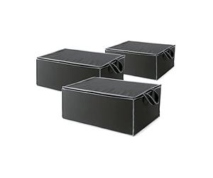 Compactor Set of 3 Duvet Storage Bags, 55 x 45 x 25 cm, PEVA, Urban Range, Black/Grey, RAN9839