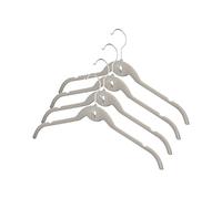 Compactor Set of 4 Non-Slip Children's Clothes Hangers, With Hook for Connecting Hangers Beige, Plastic and Chrome Metal, 42 x 0.5 x H23.5 cm, RAN8499