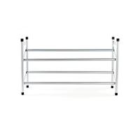 Compactor Stilito 2 Shelf Expanding Shoe Rack Storage Organiser for 6-12 Pairs of Shoes, Steel, 62/117 x 23 x H.35 cm, Grey, RAN3634