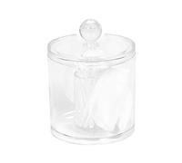 Compactor Transparent Cotton Bud and Cotton Wool Pad Storage Container and Dispenser with Lid, Makeup Remover Cotton Pads Organiser and Cotton Wool Balls Holder for Bedroom and Bathroom Storage