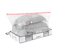 Compactor Under Bed Vacuum Storage Bag with Semi-Rigid Box, Closet Organizer, Vacuum Seal Bags for Clothing and Bedding, Fits All Vacuum and Nozzle Types, 190L, White, XL