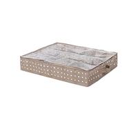 Compactor Rivoli 12 Compartment Under bed Shoe Storage Bag, Cappuccino/White