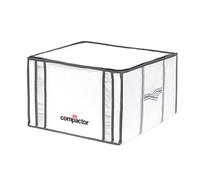 Compactor Vacuum Bags + Semi-Rigid Box, Space Saving Storage Bags, Seal Bags Compression for Comforters and Blankets, Sealer Clothes Storage, Size M, 125L | White