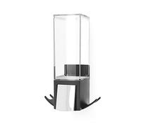 Compactor Wall Mounted Single Soap Pump Dispenser, No Drilling Soap Bottle, 500 ml Capacity with 2 Storage Hooks, 12.1 x 12.1 x 20.6 cm, Durable ABS, Black/Chrome, RAN9654