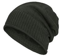 Compagno lined beanie winter hat fine knit design with a soft fleece lining, Color:Oliv