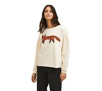 Compania Fantastica Cotton evasé sweatshirt with fox animal print Beige