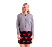 Compania Fantastica Grey Cardigan with Multicoloured Buttons Size L